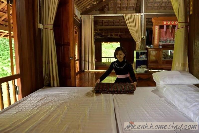 Homestay là những nhà sàn đơn sơ nhưng sạch sẽ, thoáng mát