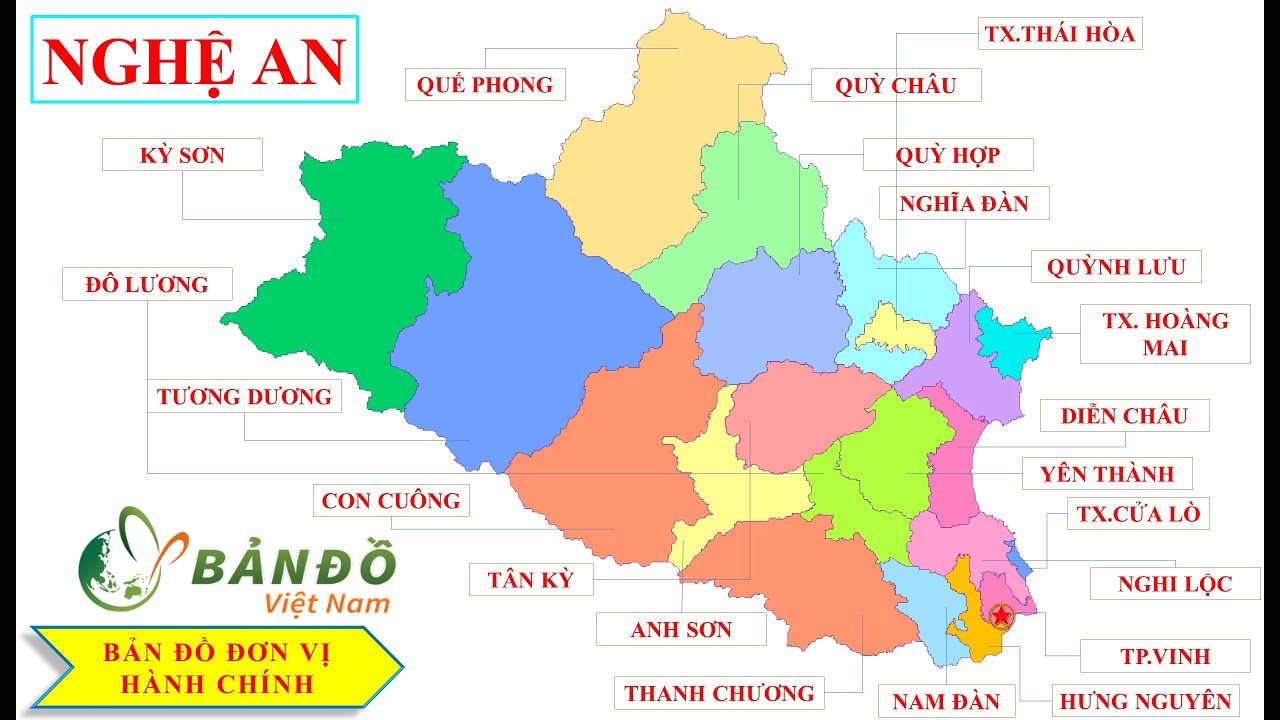 Bản đồ Hành chính tỉnh Nghệ An năm 2022