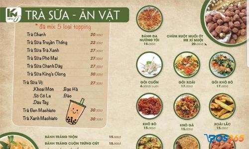 Thiết Kế Menu Quán Trà Sữa Ăn Vặt Đẹp, Độc Đáo